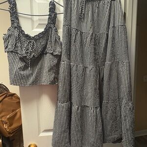 Black and White A-Line Skirt